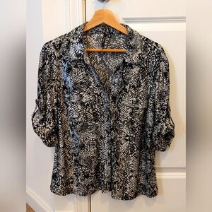 Cathy XL blouse black and silver